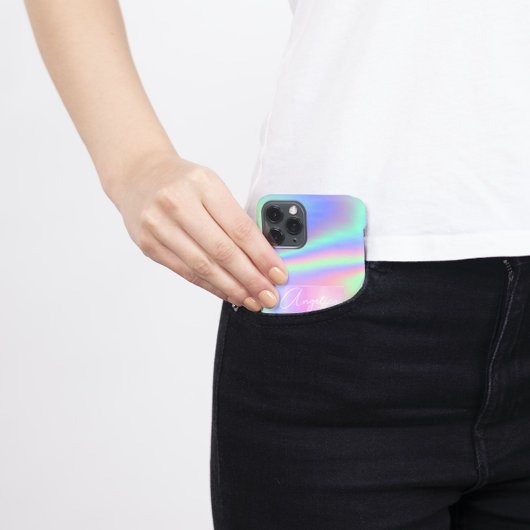Minimalistischer Hologramm Rainbow Personalisiert Case-Mate iPhone Hülle