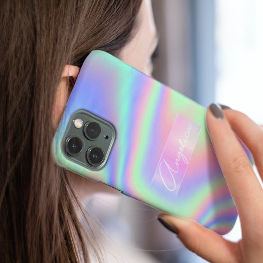 Minimalistischer Hologramm Rainbow Personalisiert Case-Mate iPhone Hülle