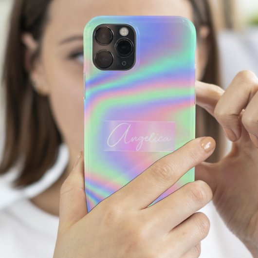 Minimalistischer Hologramm Rainbow Personalisiert  Case-Mate iPhone Hülle