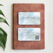 Minimalistischer Holographic QR Code Beautician Sa Visitenkarte