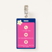 Minimalistischer Homeschograf-Ausweis in Blau und Ausweis (Rückseite mit Klammer)