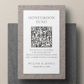 Minimalistischer Honeymoon-Fonds mit QR-Code Begleitkarte