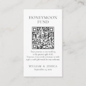 Minimalistischer Honeymoon-Fonds mit QR-Code Begleitkarte (Vorderseite)