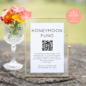 Minimalistischer Honeymoon Fund QR Code Wedding Si Poster