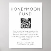 Minimalistischer Honeymoon Fund QR Code Wedding Si Poster (Vorne)