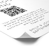 Minimalistischer Honeymoon Fund QR Code Wedding Si Poster (Ecke)