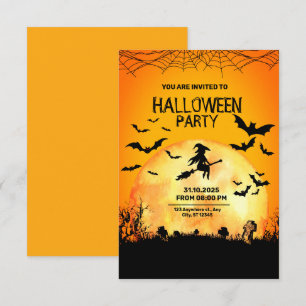 Minimalistischer Horror Halloween Einladung