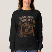 Minimalistischer Horror Night Halloween Bekleidung Sweatshirt (Vorderseite)