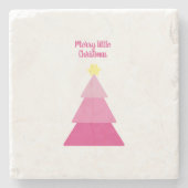 Minimalistischer Hot Pink Merry Little Weihnachtsb Steinuntersetzer (Vorderseite)