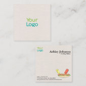 Minimalistischer Hotdog-Store Quadratische Visitenkarte (Vorne/Hinten)