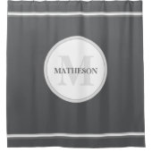 Minimalistischer Hotel-Monogramm-Vorhang Chic Grey Duschvorhang (Vorderseite)