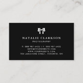 Minimalistischer Hübscher Schwarzweiß-Bogen Visitenkarte (Rückseite)