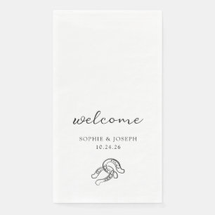 Minimalistischer Hufeisen   Schwarze und Weiße Hoc Serviette