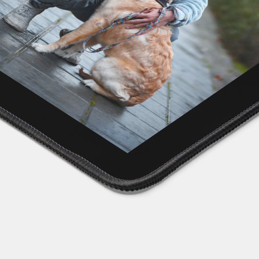 Minimalistischer Hund Mama Vater zwei FotoCollage Schreibtischunterlage (Ecke)