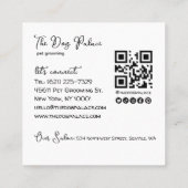 Minimalistischer Hundebau | Pet Groomer Modern Quadratische Visitenkarte (Rückseite)