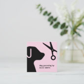 Minimalistischer Hundebau | Pet Groomer Modern Quadratische Visitenkarte (Stehend Vorderseite)