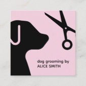 Minimalistischer Hundebau | Pet Groomer Modern Quadratische Visitenkarte (Vorderseite)