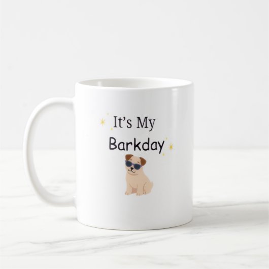 Minimalistischer Hundebecher „It’s My Barkday“ Kaffeetasse (Links)