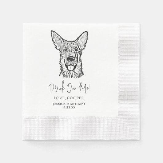 Minimalistischer Hundekuchen Serviette (Vorderseite)