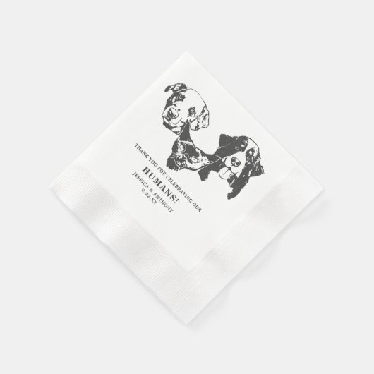 Minimalistischer Hundekuchen Serviette (Ecke)