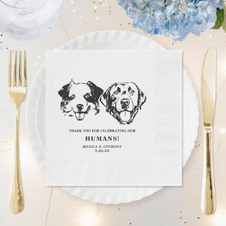 Minimalistischer Hundekuchen Serviette