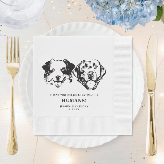 Minimalistischer Hundekuchen Serviette