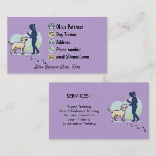 Minimalistischer Hundetrainer Geschäftskarte Visitenkarte