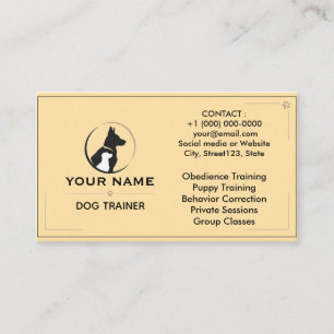 Minimalistischer Hundetrainer Individuelle Visiten Visitenkarte