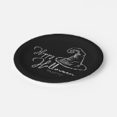 Minimalistischer Hut aus Schwarz und Weiß Pappteller (Schrägansicht)