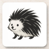 Minimalistischer Igel - Schwarzes Farbmuster Getränkeuntersetzer (Vorderseite)