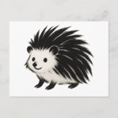 Minimalistischer Igel - Schwarzes Farbmuster Postkarte (Vorderseite)
