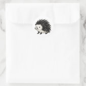 Minimalistischer Igel - Schwarzes Farbmuster Runder Aufkleber (Tasche)