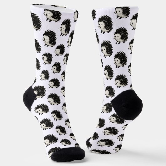Minimalistischer Igel – Tierdesign mit schwarzer T Socken (Gewinkelt)