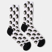 Minimalistischer Igel – Tierdesign mit schwarzer T Socken (Rechts)
