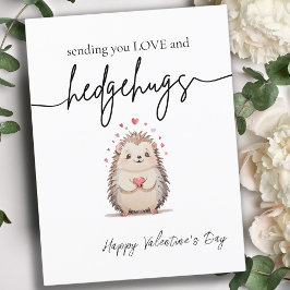 Minimalistischer Igel Wasserfarbe Valentinstag Postkarte