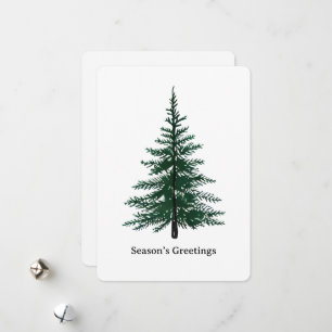 Minimalistischer Immergrüner Baum Design Einfach H Feiertagskarte