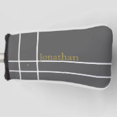 Minimalistischer individuelle Name aus Grau und Go Golf Headcover (Vorderseite)