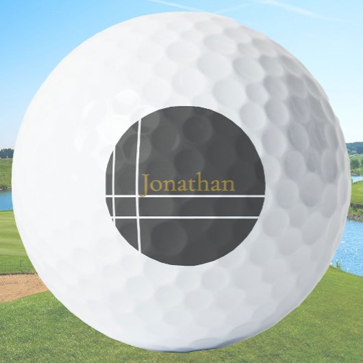 Minimalistischer individuelle Name aus Grau und Go Golfball