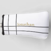 Minimalistischer individuelle Name aus weißem Grau Golf Headcover (Vorderseite)