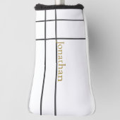 Minimalistischer individuelle Name aus weißem Grau Golf Headcover (Rotieren 90)