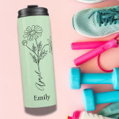 Minimalistischer Individuelle Name Daisy April Geb Thermosbecher