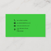 Minimalistischer Individuelle Name in grün und sch Visitenkarte (Rückseite)