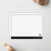 Minimalistischer Individuelle Name Mit Monogramm s Mitteilungskarte (Vorderseite/Rückseite Beispiel)