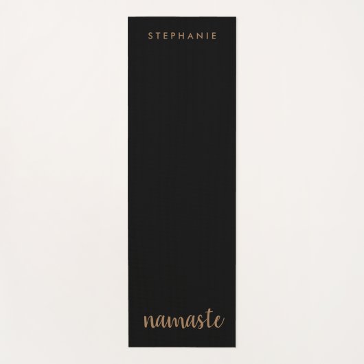 Minimalistischer Individuelle Name Namaste Black M Yogamatte (Vorderseite)