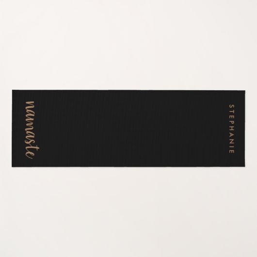 Minimalistischer Individuelle Name Namaste Black M Yogamatte (Vorderseite (Horizontal))