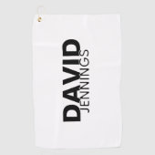 Minimalistischer Individuelle Name oder Logo Golfhandtuch (Vorderseite)