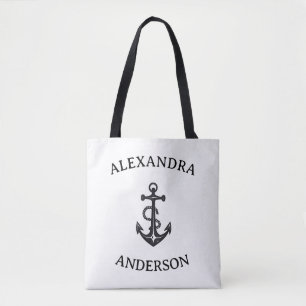 Minimalistischer Individuelle Name Schwarz-Weiß-An Tasche