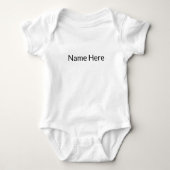 Minimalistischer Individuelle Name Schwarz-weiß Baby Strampler (Vorderseite)