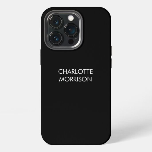 Minimalistischer individuelle Name Text monogramm iPhone Hülle (Hinten)