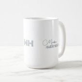 Minimalistischer Individuelle Name und Monogramm Kaffeetasse (VorderseiteRechts)